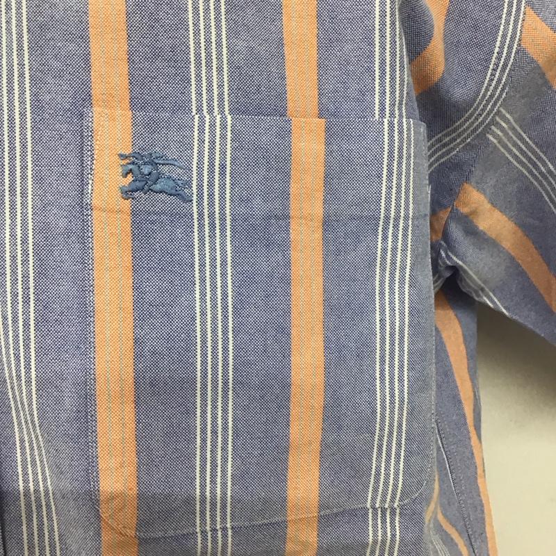 バーバリーズ BURBERRYS シャツ、ブラウス 半袖 半袖シャツ カラーシャツ 半袖カットソー ストライプシャツ L ストライプ マルチカラー / マルチカラー /  メンズ USED 古着 中古 10123778