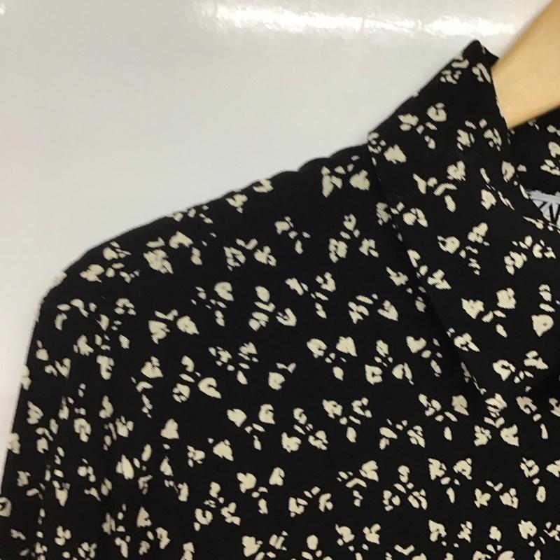 ザラ ZARA シャツ、ブラウス 長袖 9006 163 800 リボンタイ L 総柄 黒 / ブラック /  レディース USED 古着 中古 10143855