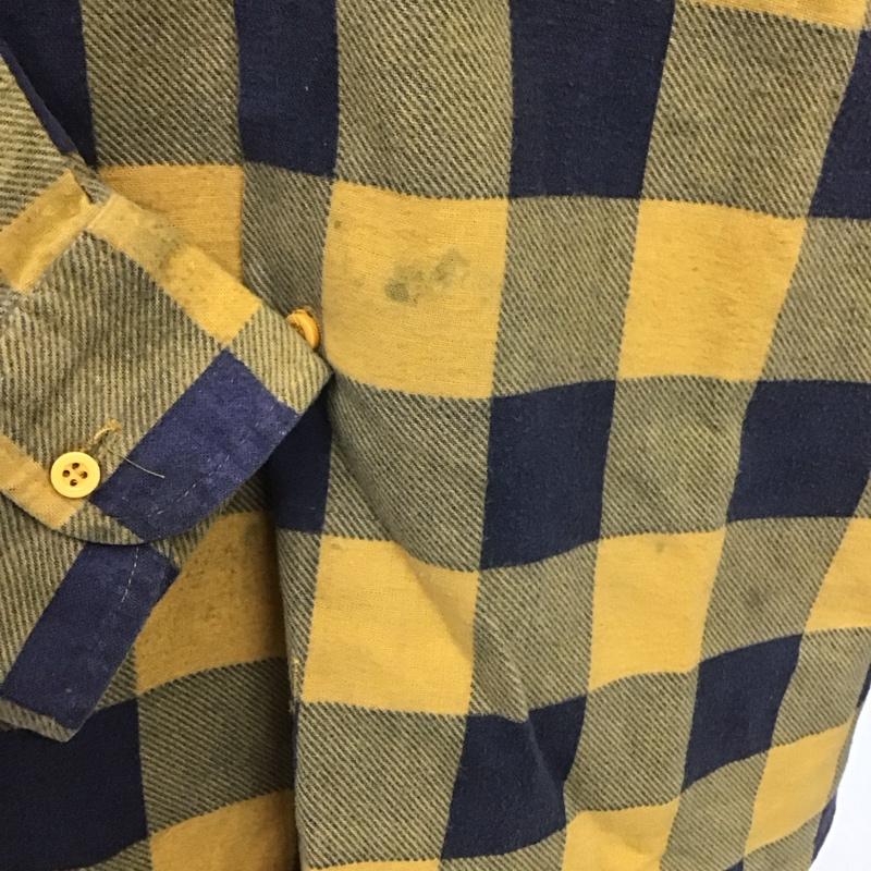 古着 USED シャツ、ブラウス 長袖 L チェック 黄 / イエロー / X 黒 / ブラック /  メンズ USED 古着 中古 10107044