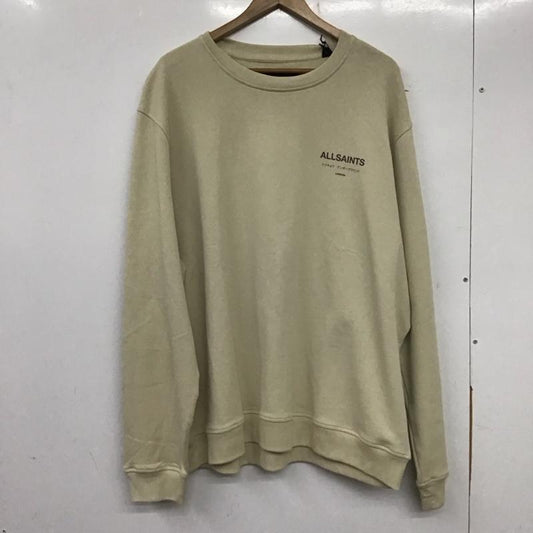 オールセインツ ALLSAINTS トレーナー 長袖 長袖トレーナー スウェット クルーネック プルオーバー XXL ロゴ、文字 ベージュ / ベージュ /  メンズ USED 古着 中古 10138194