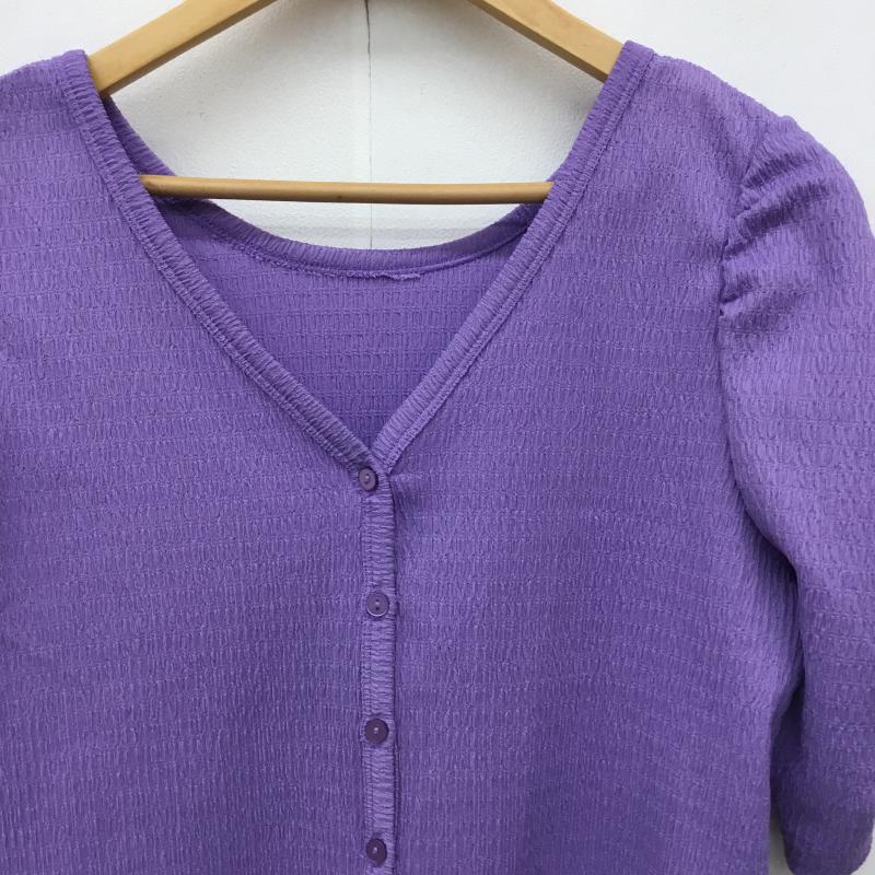 ダブルクローゼット w closet カーディガン 半袖 FREE 無地 紫 / パープル /  レディース USED 古着 中古 10141838