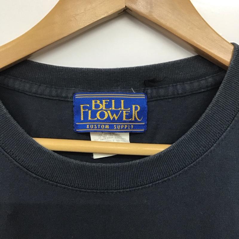 ベルフラワー BELLFLOWER Tシャツ 半袖 半袖カットソー プリントTシャツ クルーネックカットソー ロゴ、文字 紺 / ネイビー /  メンズ USED 古着 中古 10145270