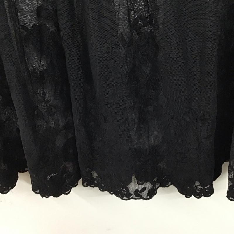 ローリーズファーム LOWRYS FARM スカート ロングスカート ロングスカート フレアスカート カジュアルスカート シースルー FREE 刺繍 黒 / ブラック /  レディース USED 古着 中古 10142684