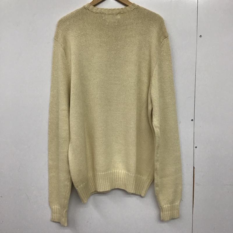 ポロバイラルフローレン Polo by RALPH LAUREN ニット、セーター 長袖 長袖ニットカットソー クルーネック セーター L ロゴ、文字 白 / ホワイト /  メンズ USED 古着 中古 10140145