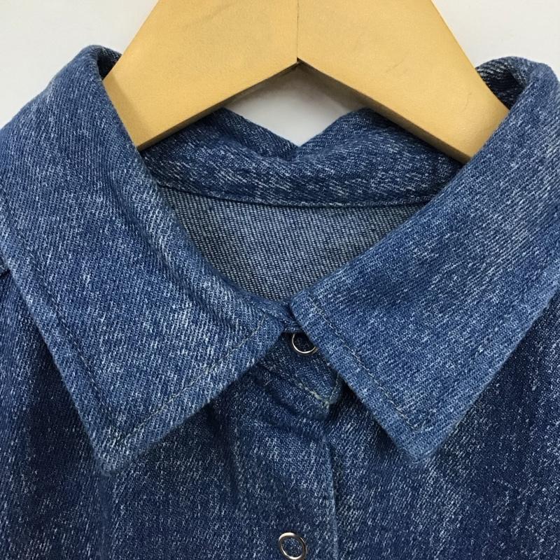 ページボーイ PAGEBOY シャツ、ブラウス 長袖 長袖シャツ 無地シャツ カラーシャツ デニムシャツ FREE 無地 インディゴ / インディゴ /  レディース USED 古着 中古 10130915