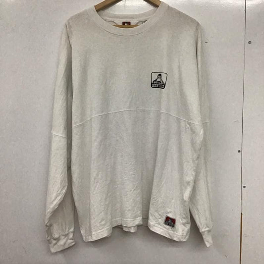 ベンデイビス BEN DAVIS カットソー 長袖 長袖カットソー プリントカットソー クルーネック M プリント 白 / ホワイト /  メンズ USED 古着 中古 10133627