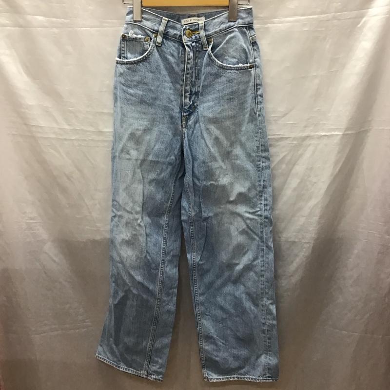 アズールバイマウジー AZUL BY MOUSSY パンツ デニム、ジーンズ 250BSJ11-233J ハイウエストワイドデニム 無地 水色 / ライトブルー /  レディース USED 古着 中古 10123428