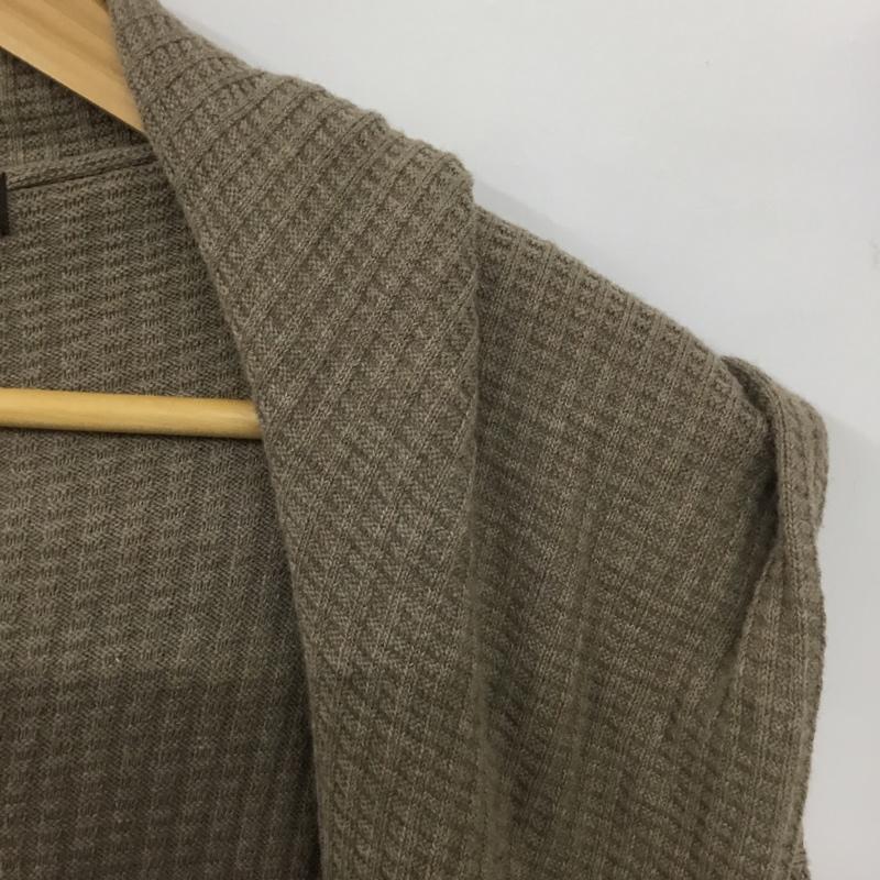 イヴォン YVON カーディガン 長袖 長袖カーディガン 前開き ノーカラーカーディガン 無地 ベージュ / ベージュ /  レディース USED 古着 中古 10143598