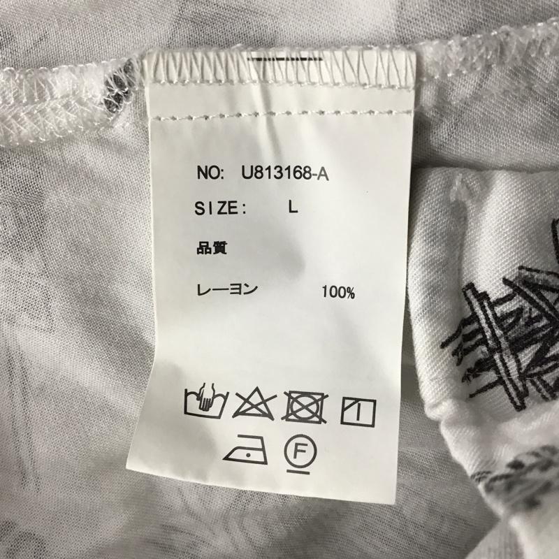 ユニバーサルオーバーオール UNIVERSAL OVERALL シャツ、ブラウス 半袖 U813168-A 胸ポケット L 総柄 白 / ホワイト /  メンズ USED 古着 中古 10116812