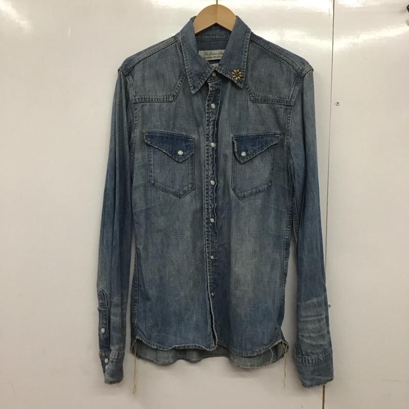 レミ レリーフ REMI RELIEF シャツ、ブラウス 長袖 長袖シャツ デニムシャツ カラーシャツ L 無地 インディゴ / インディゴ /  メンズ USED 古着 中古 10141227