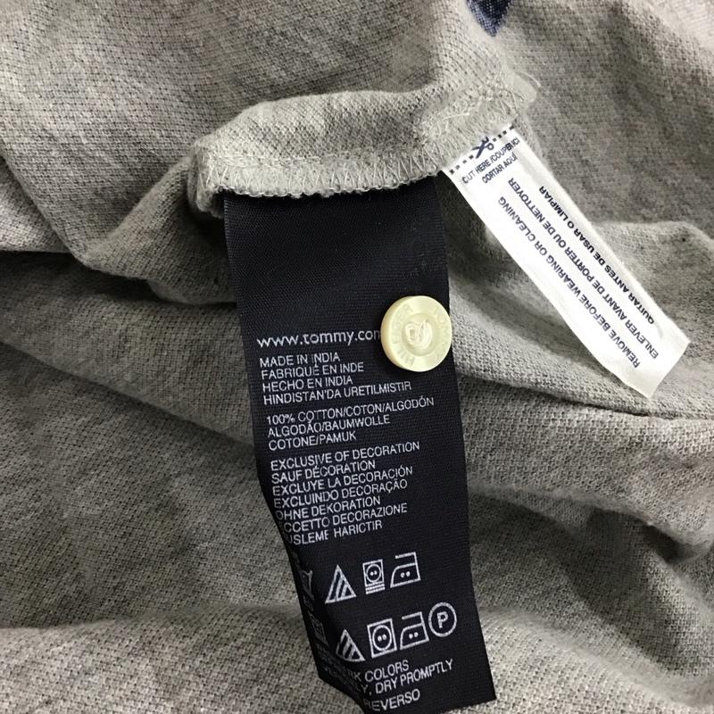 トミーヒルフィガー TOMMY HILFIGER ポロシャツ 半袖 半袖ポロシャツ カラーシャツ 半袖カットソー S 無地 灰 / グレー /  メンズ USED 古着 中古 10149616
