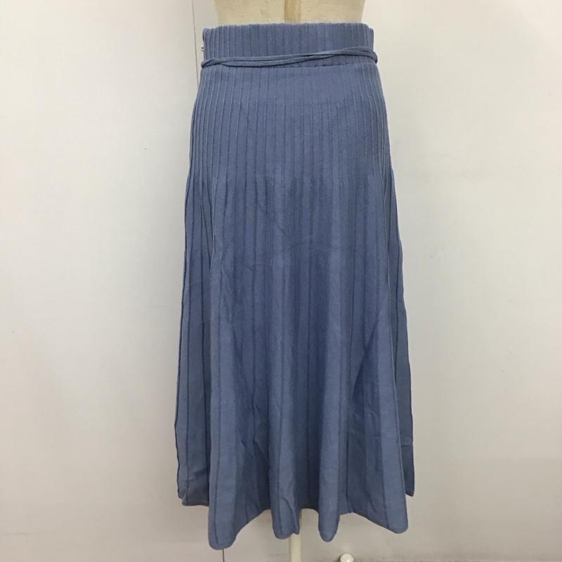 ミラオーウェン Mila Owen スカート ひざ丈スカート FREE 無地 青 / ブルー /  レディース USED 古着 中古 10121358