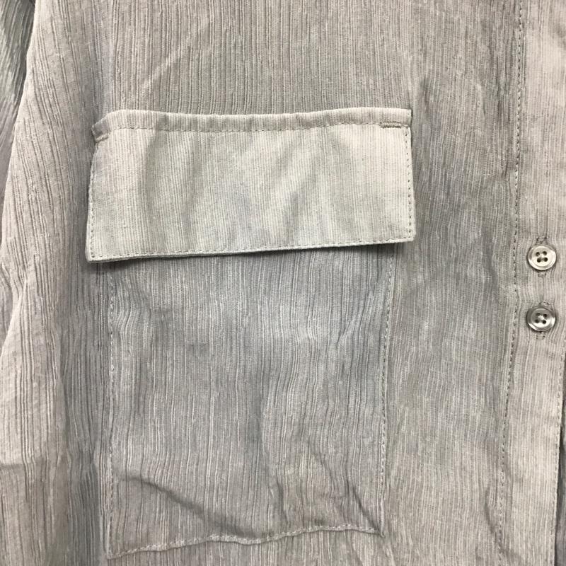 ダブルクローゼット w closet ワンピース ロングスカート 長袖シャツワンピース 前空きロングワンピース ノーカラー FREE 無地 灰 / グレー /  レディース USED 古着 中古 10128919
