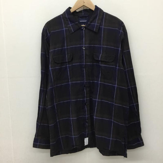 ディセンダント DESCENDANT シャツ、ブラウス 長袖 3 チェック 青 / ブルー /  メンズ USED 古着 中古 10134792