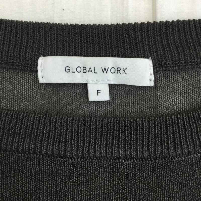 グローバルワーク GLOBAL WORK カットソー 長袖 GW625403CF FREE ロゴ、文字 チャコールグレー / チャコールグレー /  レディース USED 古着 中古 10137758