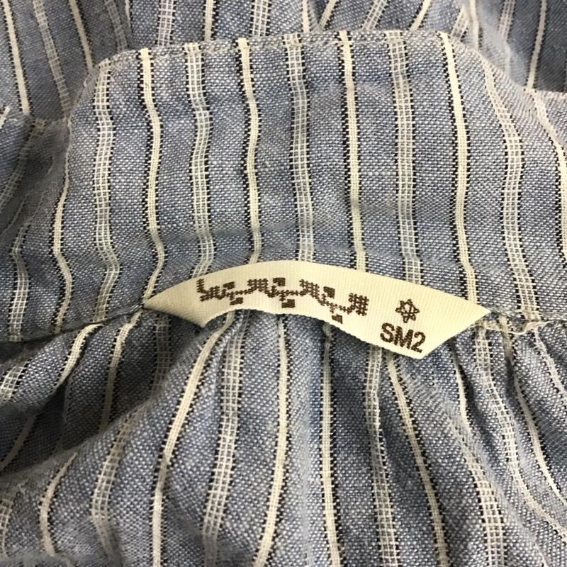 サマンサモスモス Samansa Mos2 ワンピース ロングスカート 半袖シャツワンピース ロングワンピース ノーカラーシャツワンピース M ストライプ マルチカラー / マルチカラー /  レディース USED 古着 中古 10113806