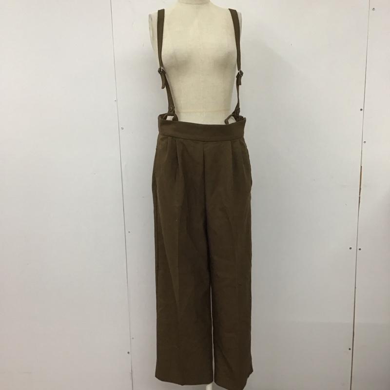 ローリーズファーム LOWRYS FARM ボトムス ボトムス LF520053AD サス付きパンツ ワイドパンツ タックパンツ FREE 無地 茶 / ブラウン /  レディース USED 古着 中古 10112347