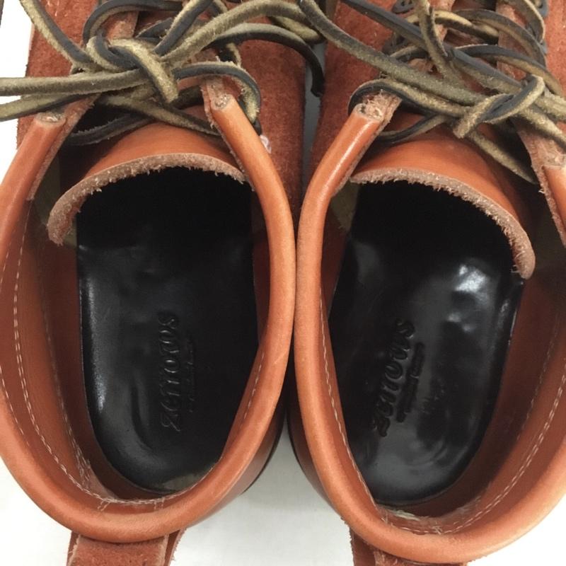 ゼローズ ZERROWS ブーツ ショートブーツ レザー 7.5 無地 茶 / ブラウン /  メンズ USED 古着 中古 10140415