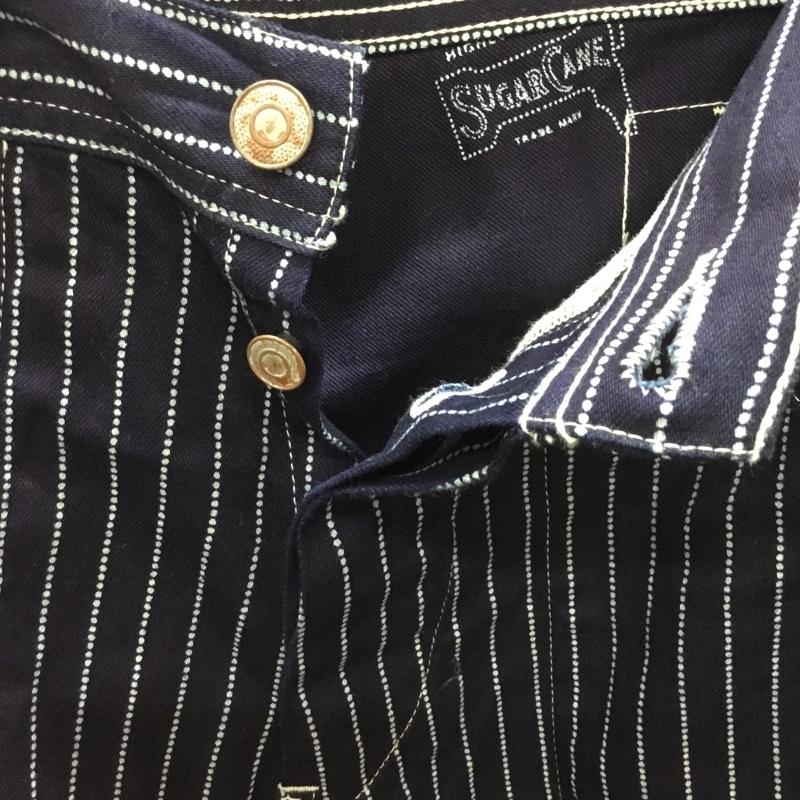 シュガーケーン SUGAR CANE パンツ デニム、ジーンズ デニムジーンズ ワイドパンツ ストレートパンツ ストライプパンツ 30インチ ストライプ 紺 / ネイビー /  メンズ USED 古着 中古 10113867