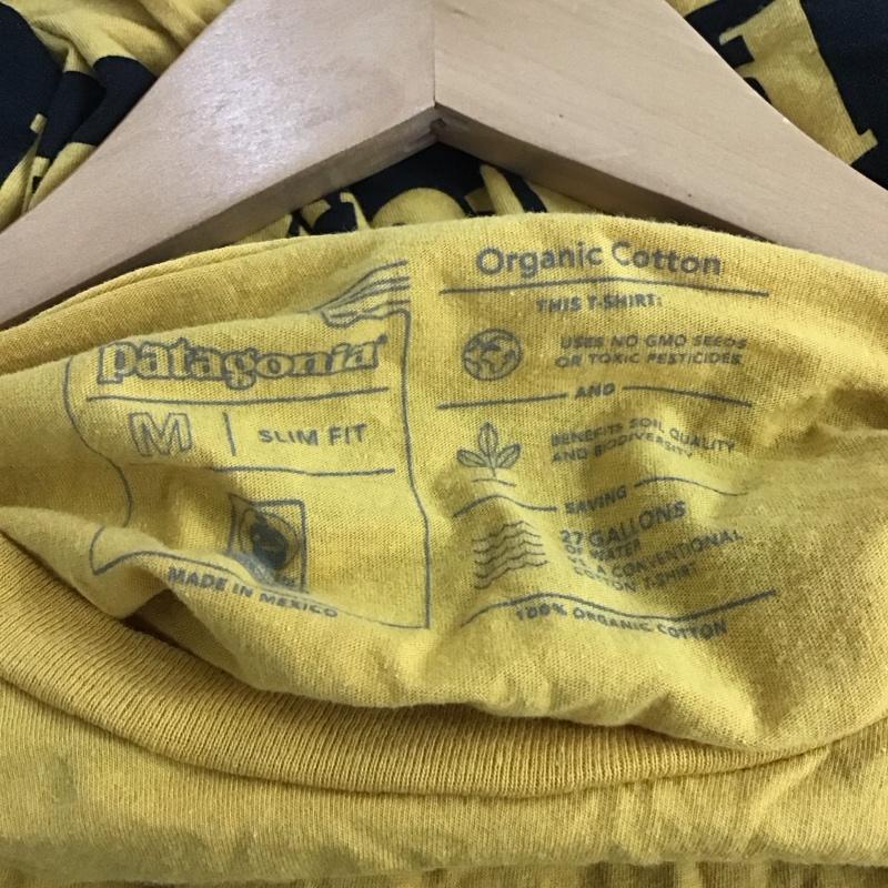 パタゴニア patagonia Tシャツ 半袖 39151sp18 半袖カットソー プリントTシャツ クルーネックカットソー M ロゴ、文字 黄 / イエロー /  メンズ USED 古着 中古 10140962