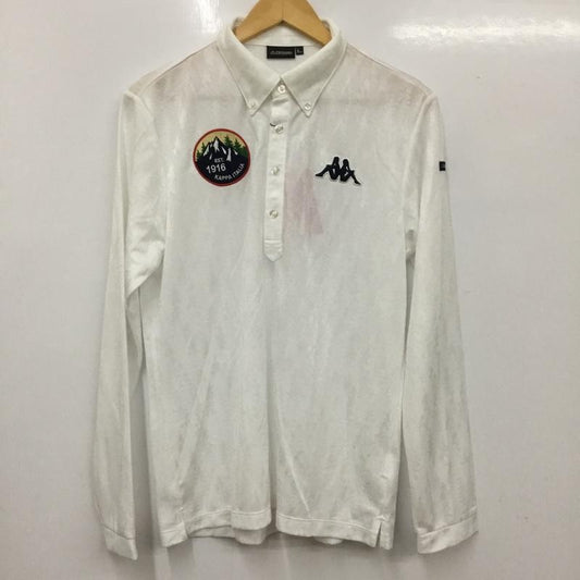 カッパ Kappa ポロシャツ 長袖 KG952LS43 ボタンダウン ゴルフウェア タグ付き L ワンポイント 白 / ホワイト /  メンズ USED 古着 中古 10135706