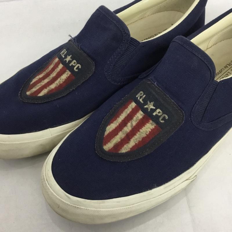 ポロラルフローレン POLO RALPH LAUREN スリッポン スリッポン 9.5D ロゴ、文字 紺 / ネイビー /  メンズ USED 古着 中古 10131035