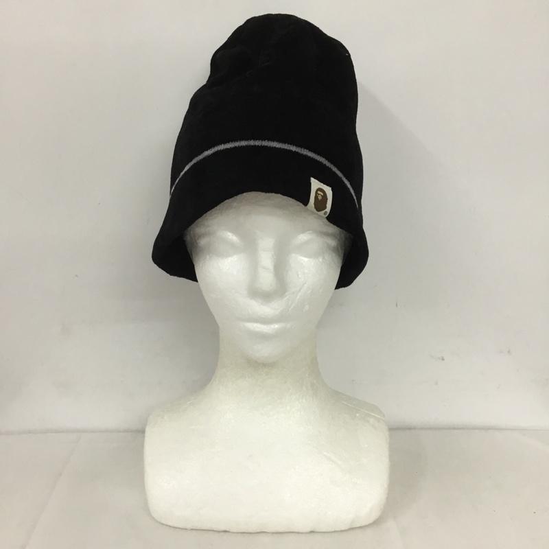 アベイシングエイプ A BATHING APE 帽子 ニット帽 ビーニー ワンポイント 黒 / ブラック /  メンズ USED 古着 中古 10124407