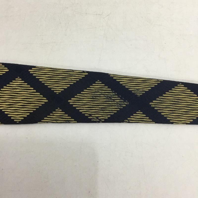 イヴサンローラン Yves Saint Laurent ネクタイ ネクタイ 総柄 紺 / ネイビー / X 金 / ゴールド /  メンズ USED 古着 中古 10150226