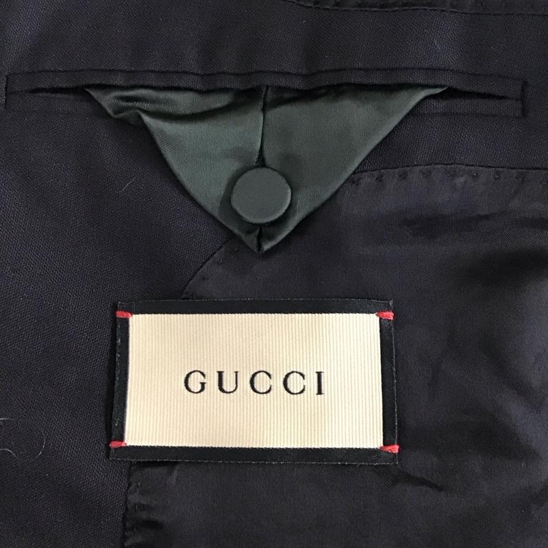 グッチ GUCCI ジャケット、上着 ジャケット、ブレザー Eschatology 金ボタン 48 ワンポイント 黒 / ブラック /  メンズ USED 古着 中古 10119672