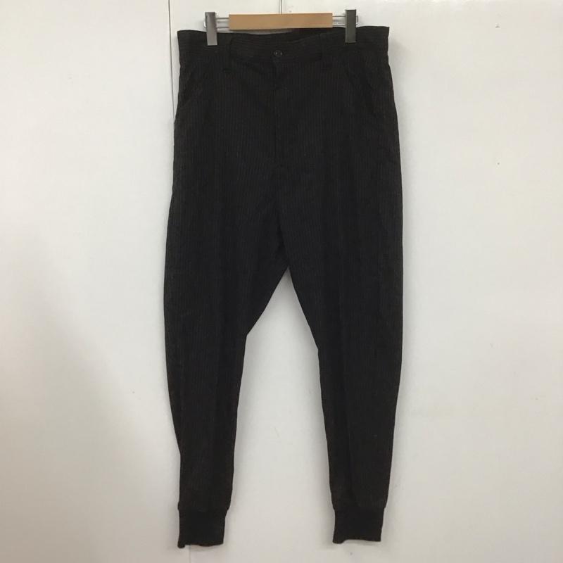 グラム glamb パンツ スラックス スラックス ワイドパンツ カジュアルパンツ ストレートパンツ ストライプパンツ 裾ゴム 3 ストライプ 白 / ホワイト / X 黒 / ブラック /  メンズ USED 古着 中古 10107188