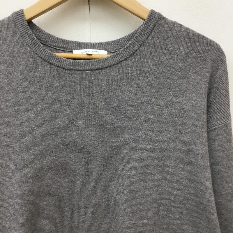 グローバルワーク GLOBAL WORK ニット、セーター 長袖 GW624550AD M 無地 灰 / グレー /  レディース USED 古着 中古 10143950