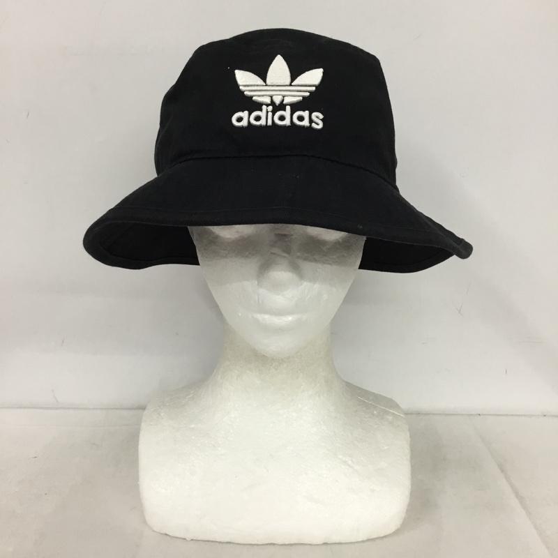 アディダス adidas 帽子 ハット BK7345 トレフォイル バケットハット FREE ロゴ、文字 黒 / ブラック /  メンズ USED 古着 中古 10148879