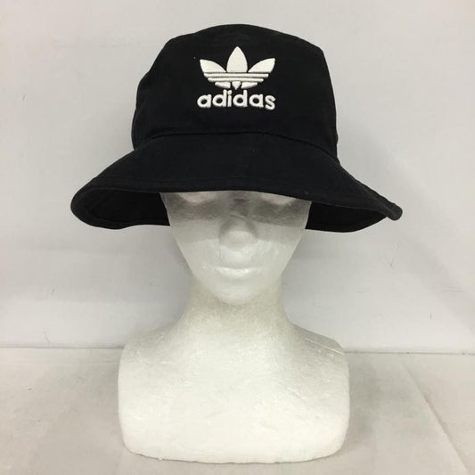 アディダス adidas 帽子 ハット BK7345 トレフォイル バケットハット FREE ロゴ、文字 黒 / ブラック /  メンズ USED 古着 中古 10148879