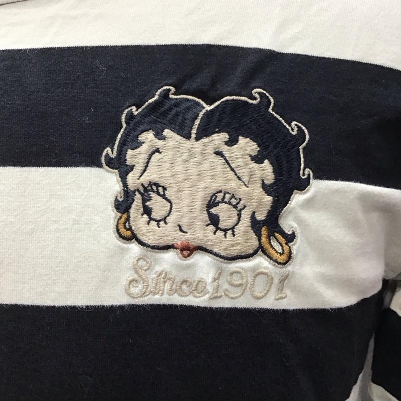 インディアン INDIAN カットソー 長袖 長袖カットソー クルーネックカットソー bettyboop M ロゴ、文字 白 / ホワイト / X 黒 / ブラック /  メンズ USED 古着 中古 10118432