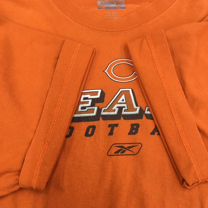 リーボック Reebok Tシャツ 半袖 Chicago Bears FOOT BALL Tシャツ XL ロゴ、文字 橙 / オレンジ / X 黒 / ブラック /  メンズ USED 古着 中古 10130851