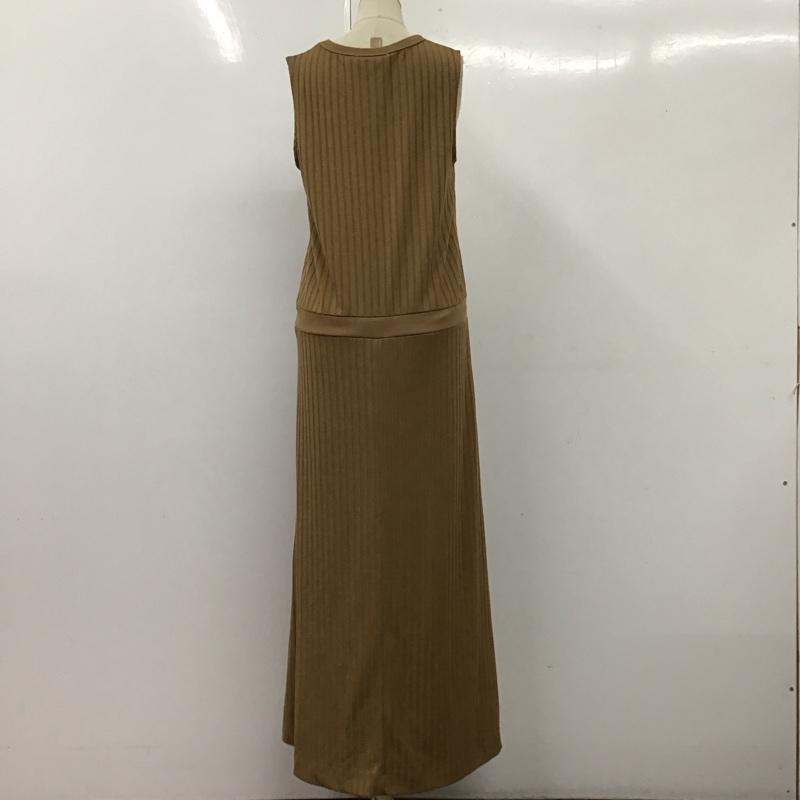 マウジー MOUSSY ワンピース ロングスカート 010CAH80-5340 CUT RIB FLARE ドレス ノースリーブ FREE 無地 茶 / ブラウン /  レディース USED 古着 中古 10118820