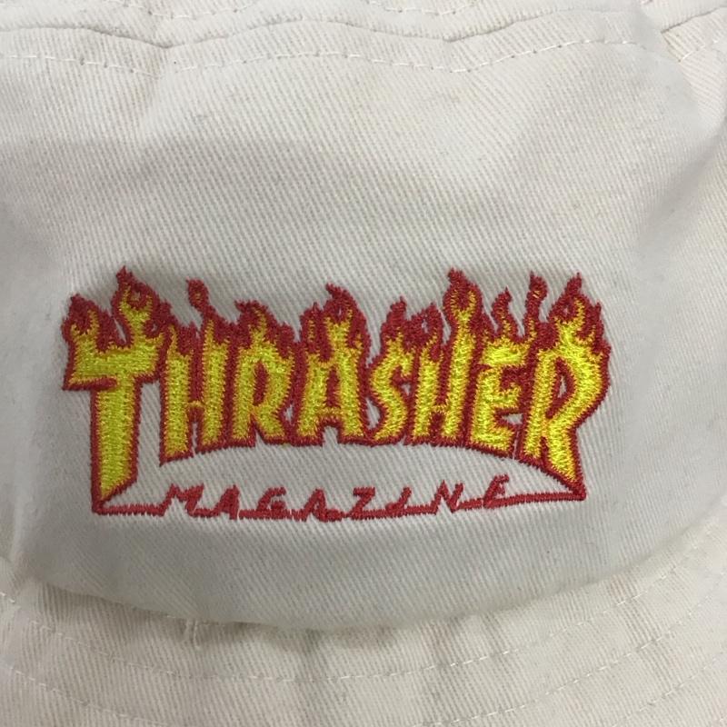 スラッシャー THRASHER 帽子 ハット FLAME LOGO BUCKET HAT バケットハット バケハ ロゴ、文字 アイボリー / アイボリー /  メンズ USED 古着 中古 10123174