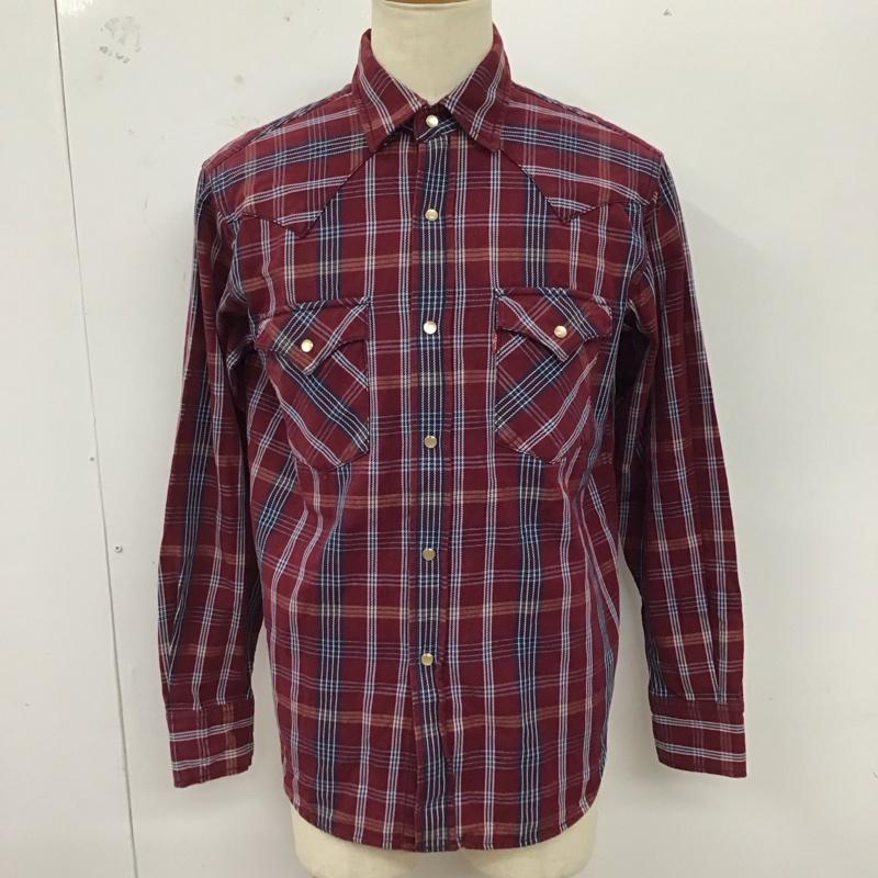 リーバイスレッドタブ Levi s RED TAB シャツ、ブラウス 長袖 ウエスタンシャツ L チェック えんじ / ワインレッド /  メンズ USED 古着 中古 10123296