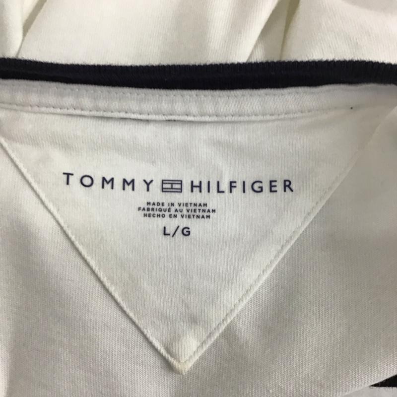 トミーヒルフィガー TOMMY HILFIGER Tシャツ 半袖 半袖カットソー プリントTシャツ クルーネックカットソー L ロゴ、文字 白 / ホワイト /  メンズ USED 古着 中古 10123775