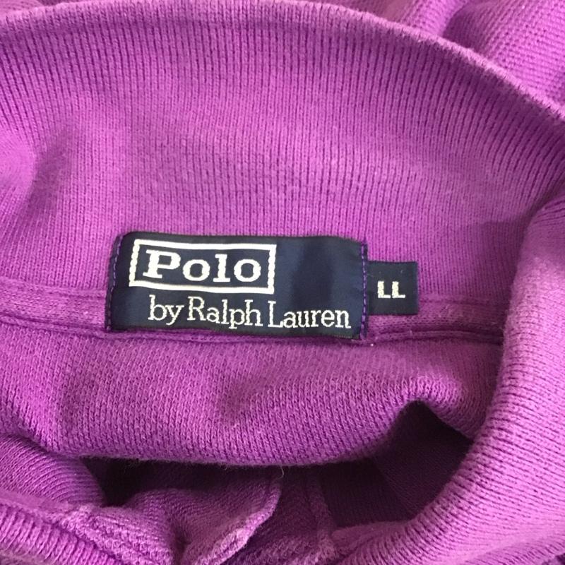 ポロバイラルフローレン Polo by RALPH LAUREN ポロシャツ 半袖 半袖ポロシャツ カラーシャツ 半袖カットソー LL ロゴ、文字 紫 / パープル /  メンズ USED 古着 中古 10108493