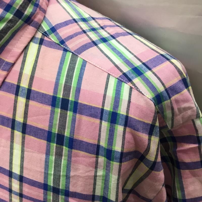 ブルックスブラザーズ BROOKS BROTHERS シャツ、ブラウス 長袖 ボタンダウン 胸ポケット M チェック 桃 / ピンク /  メンズ USED 古着 中古 10111599