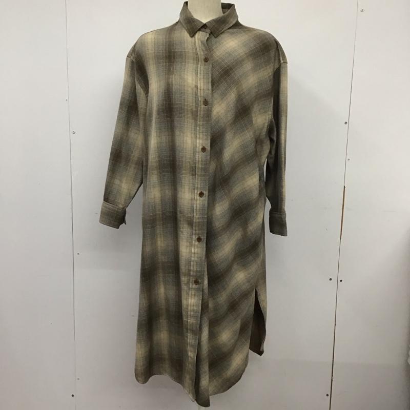 ジーナシス JEANASIS ワンピース ロングスカート シャツロングワンピース チェックロングワンピース 長袖シャツワンピ FREE チェック マルチカラー / マルチカラー /  レディース USED 古着 中古 10131761