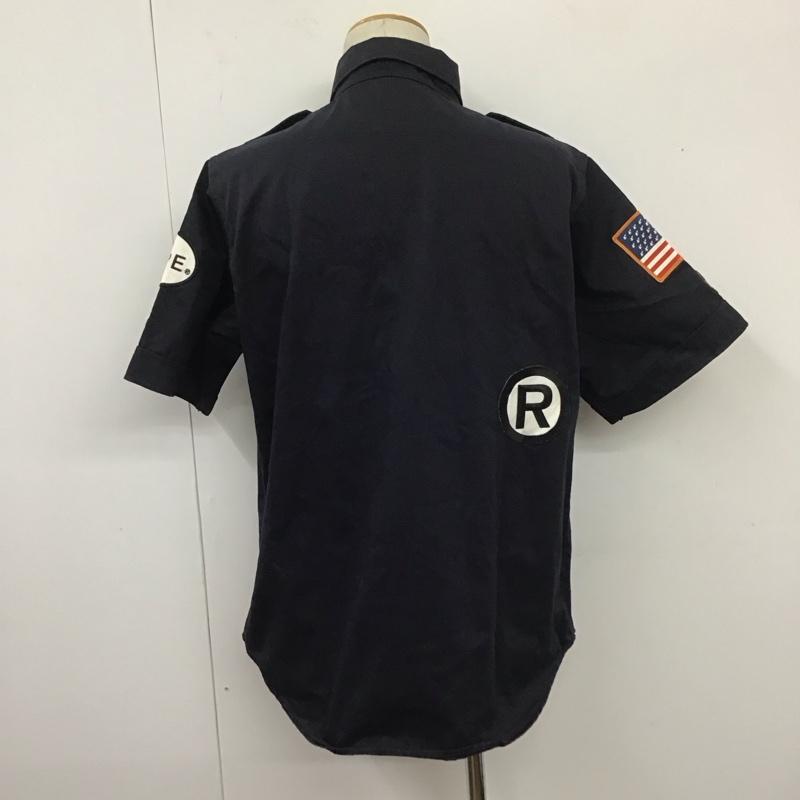 アベイシングエイプ A BATHING APE シャツ、ブラウス 半袖 ワークシャツ L 無地 紺 / ネイビー /  メンズ USED 古着 中古 10109879
