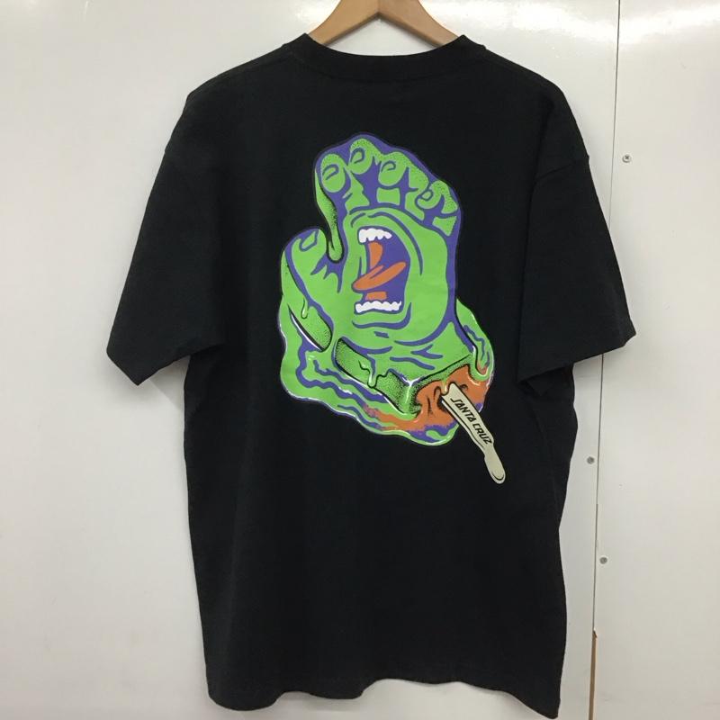 サンタクルーズ SANTA CRUZ Tシャツ 半袖 半袖カットソー プリントTシャツ クルーネックカットソー L ロゴ、文字 黒 / ブラック /  メンズ USED 古着 中古 10141673