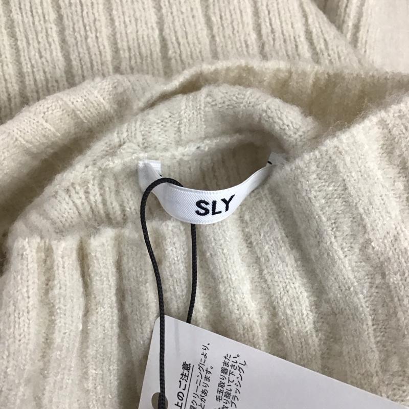 スライ SLY ワンピース ミニスカート 030EAA73-5590 ワイドリブワンピース ニット ベルト付き FREE 無地 アイボリー / アイボリー /  レディース USED 古着 中古 10121102