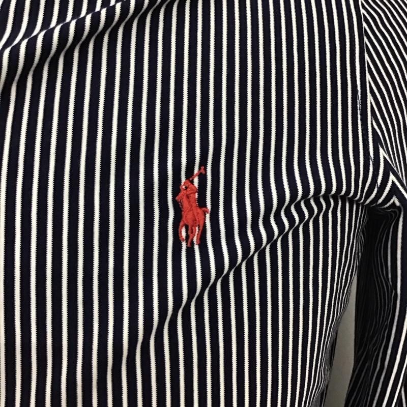 ポロラルフローレン POLO RALPH LAUREN シャツ、ブラウス 長袖 長袖シャツ カラーシャツ ストライプシャツ M ストライプ 白 / ホワイト / X 紺 / ネイビー /  メンズ USED 古着 中古 10120325