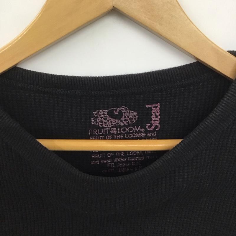 フルーツオブザルーム FRUIT OF THE LOOM カットソー 長袖 長袖カットソー 無地カットソー クルーネック ワッフル M 無地 黒 / ブラック /  メンズ USED 古着 中古 10143458