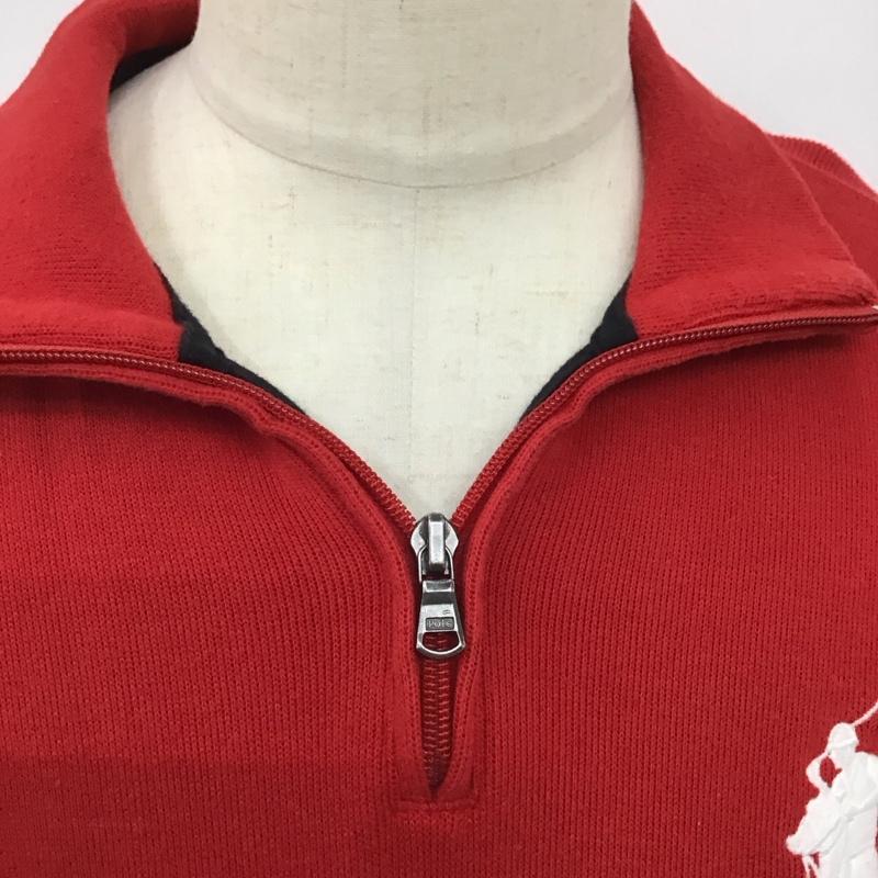 ポロラルフローレン POLO RALPH LAUREN トレーナー 長袖 ハーフジップ M 刺繍 赤 / レッド /  メンズ USED 古着 中古 10123480