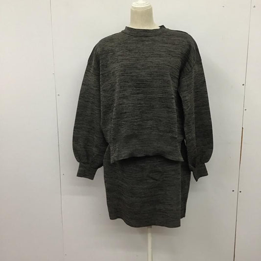 ミスティック mystic セットアップ セットアップ MYZ1012505A0001 メランジニットSETUP ミニスカート ショート丈ニット FREE 無地 黒 / ブラック / X 灰 / グレー /  レディース USED 古着 中古 10142301