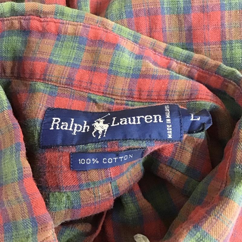 ラルフローレン RALPHLAUREN シャツ、ブラウス 長袖 ボタンダウン コットン チェック L ワンポイント マルチカラー / マルチカラー /  メンズ USED 古着 中古 10114955